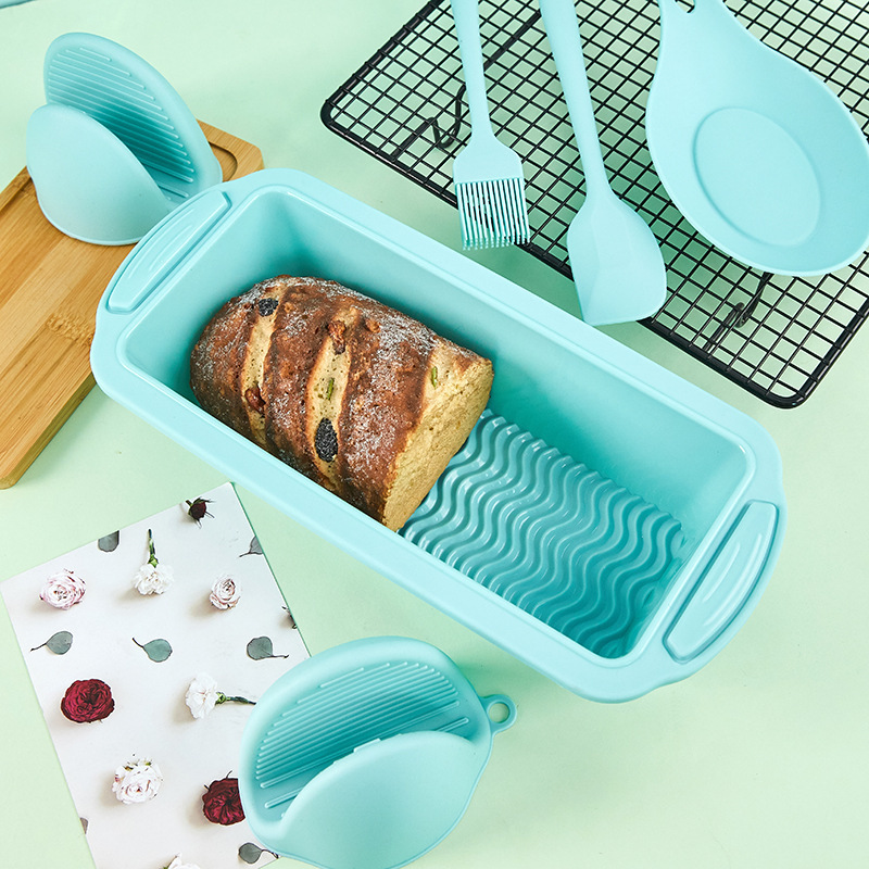 1pc Foldable Square Silicone Bread Cake Pan, Bread Toast Loaf Mold