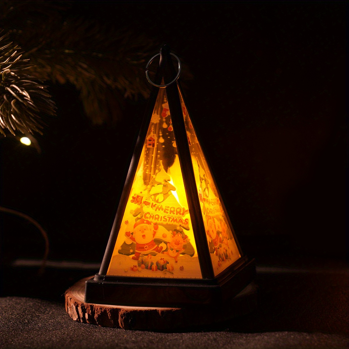 Led Pyramid Small Lantern, Hanging Night Light, Decorative