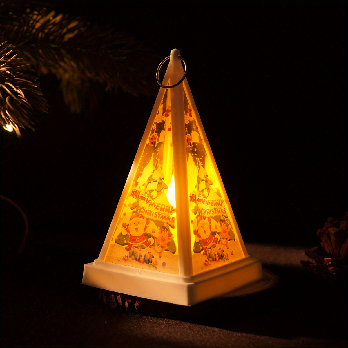 Led Pyramid Small Lantern, Hanging Night Light, Decorative