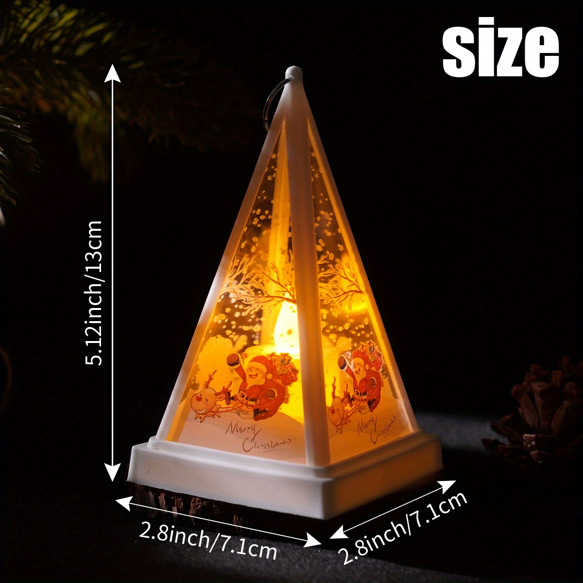 Led Pyramid Small Lantern, Hanging Night Light, Decorative