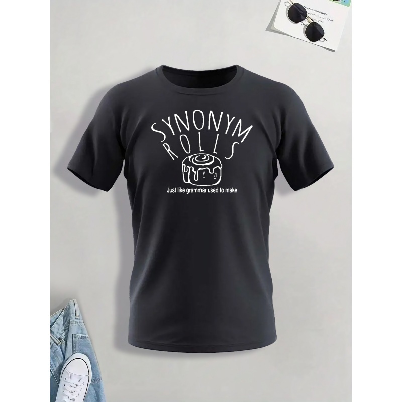 

Synonym Rolls Tees For Men, Cool Print T-shirt, Casual Short Sleeve T-shirt For Summer