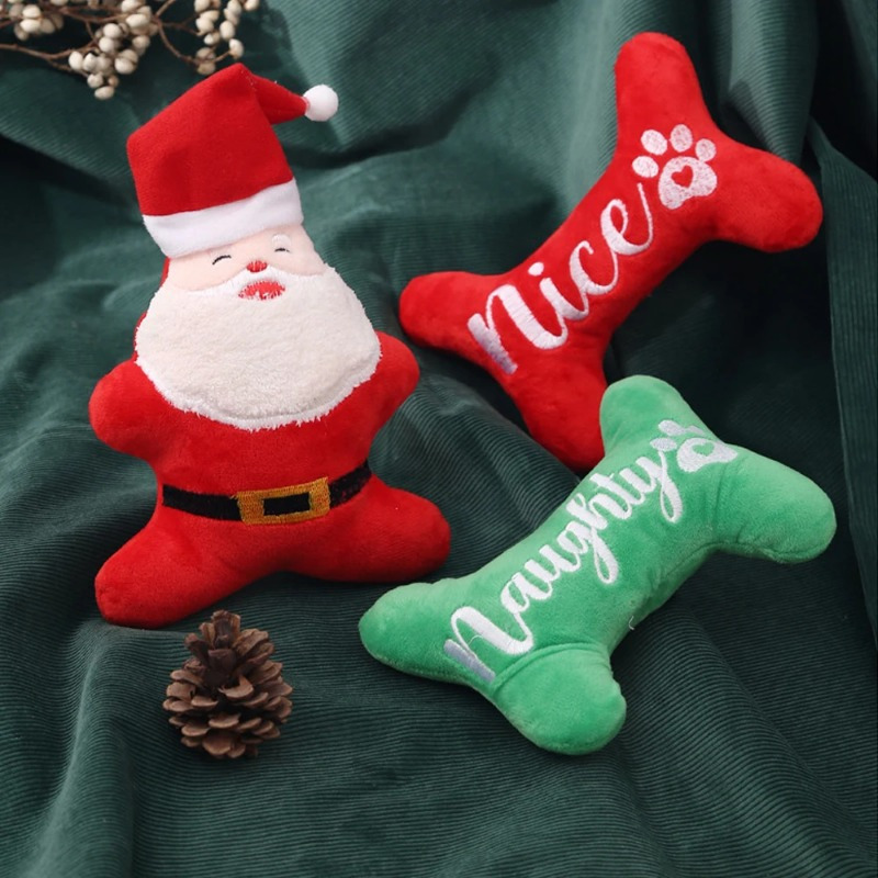 3pcs dog cat bite Interactive Dog Toys Dog Christmas Sound Toy Dog