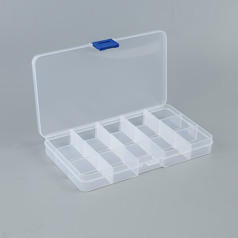 Rhinestone Organizer Storage Box, 4PCS 15-Grid Small Clear Plastic Jewelry  Case
