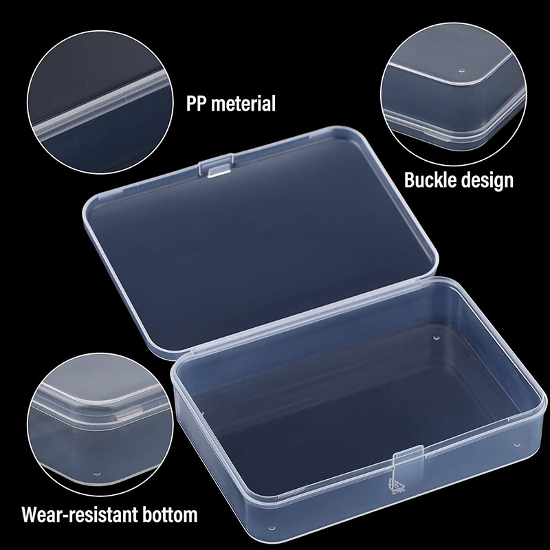 Saich 6 Pieces Clear Mini Storage Box, Plastic Jewelry Storage Containers Organizer, For Collecting Small Items, Beads, Jewelry, Business Cards, Craft