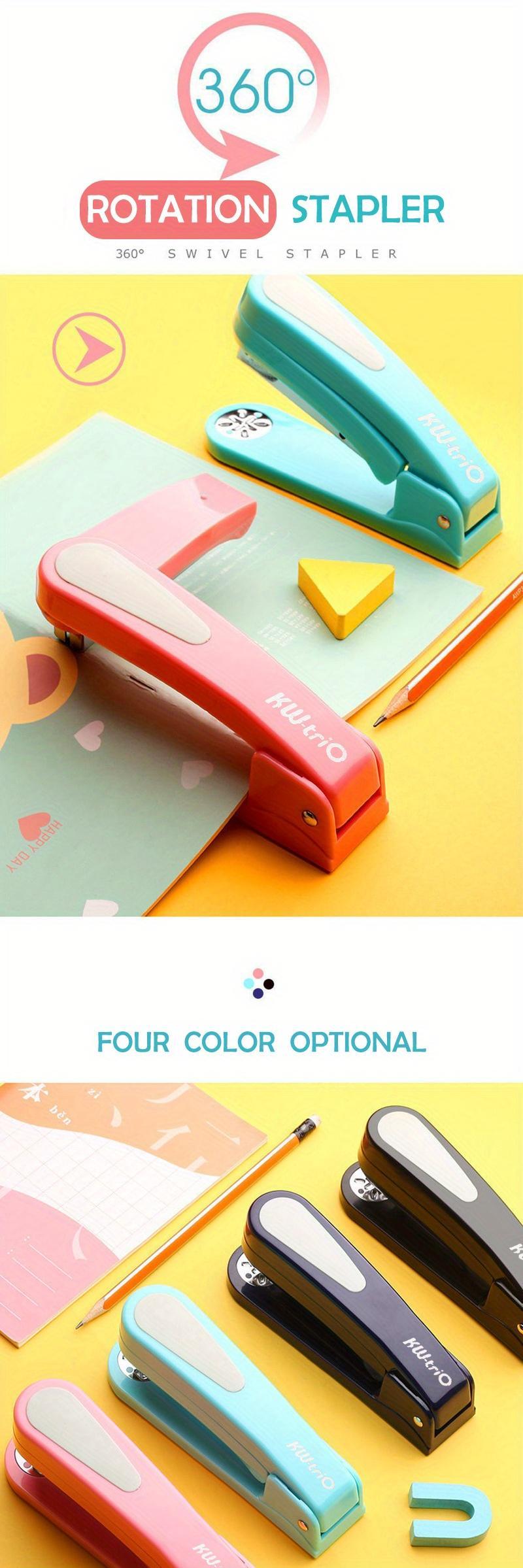  Grapadora sin grapas, sin grapas, sin grapas, de papel para  estudiante (color: rosa) : Productos de Oficina