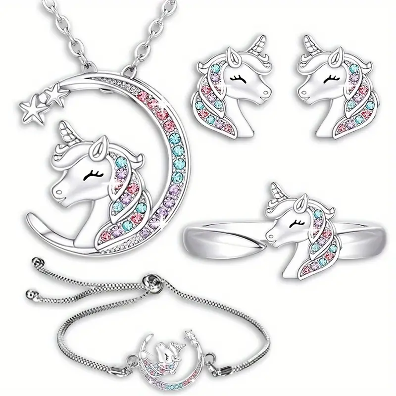 Gorgeous Unicorn Jewelry Set Perfect Gift For Girls - Temu