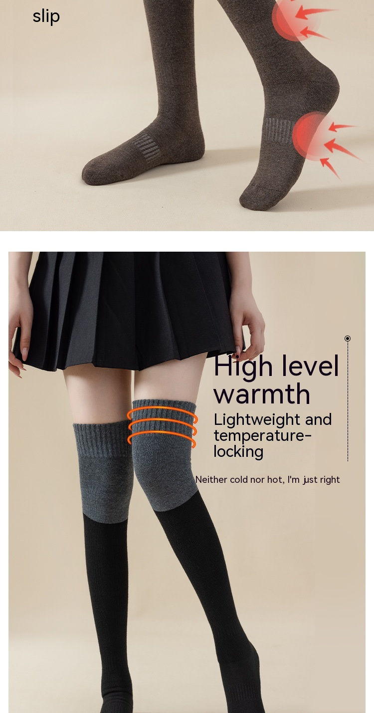 1 Pair Womens Solid Color Thickening Winter Socks Over The Knee Stylist  Thermal Thigh High Boots Socks Womens Stockings Hosiery - Sports & Outdoors  - Temu