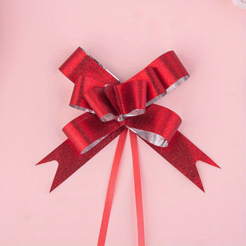 100 Pcs Christmas Pull Bows Glitter Gift Wrap Presents Decorate