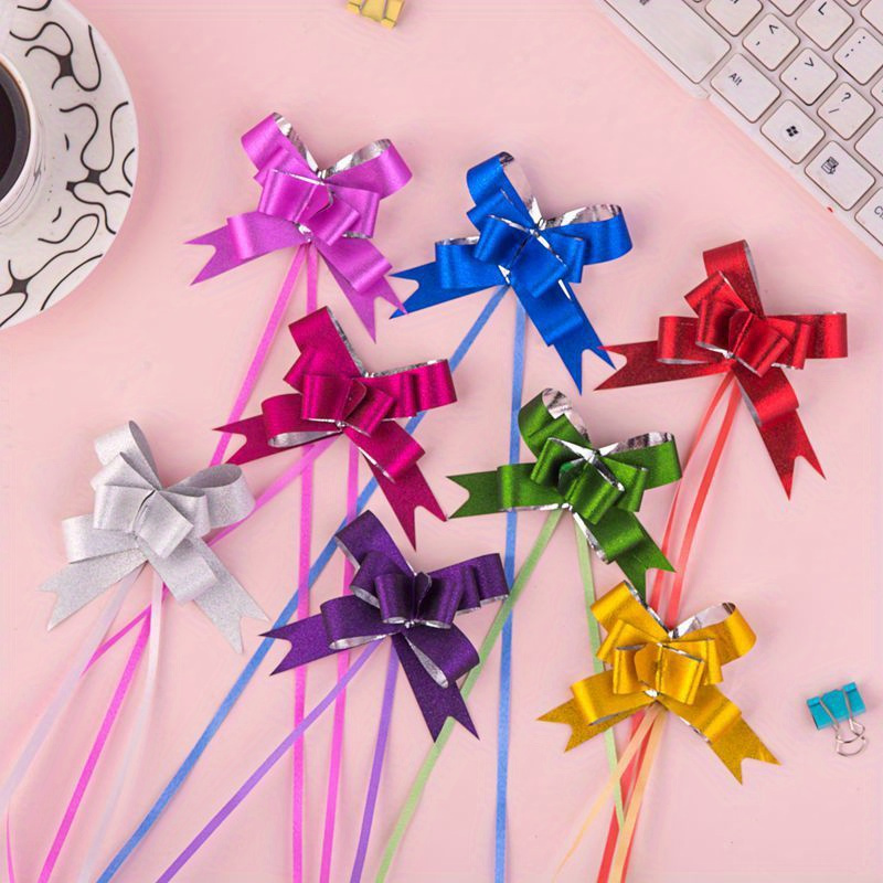 Glitter Pull Bows Gift Wrapping Ribbons Pull Flower Bow Gift - Temu