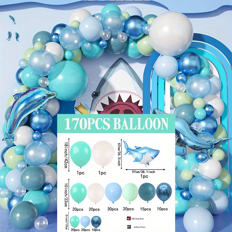 134pcs, Ocean Theme Balloon Garland Arch Kit, Underwater Theme Party Decor,  Birthday Decor, Anniversary Decor, Graduation Decor, Holiday Decor *
