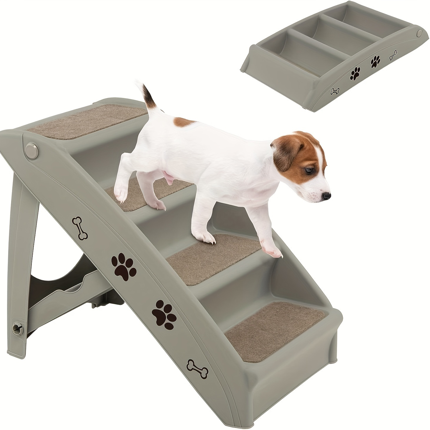  Tangkula Escaleras para mascotas para gatos y perros, rampa de  escalera alfombrada de 4 escalones, poste rascador para gatos, escaleras de  varios pasos para camas altas, sofá (blanco grisáceo) : Productos