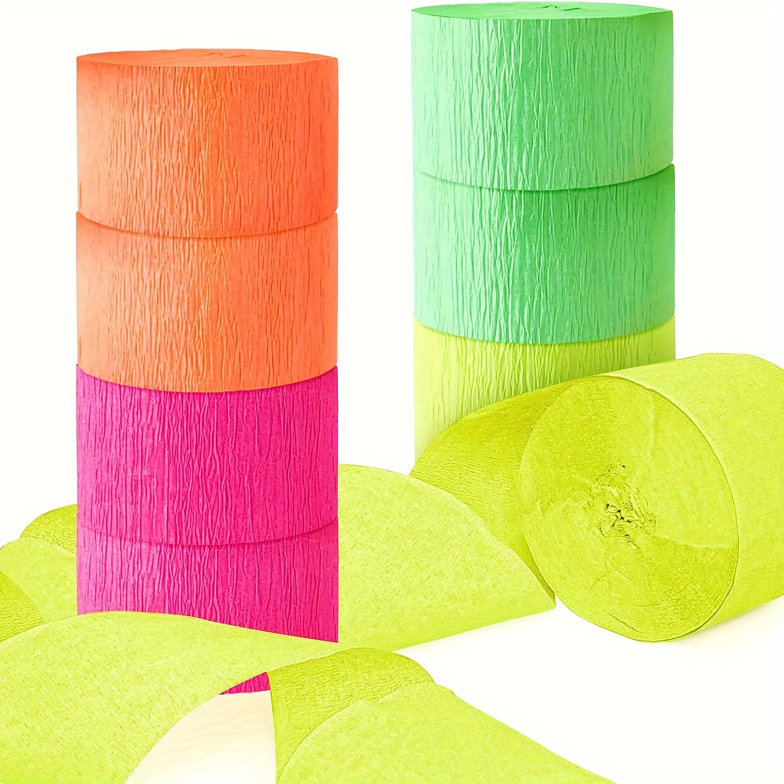12 Pcs Party Crepe Paper Birthday Streamers Accessories Ballons Decoration  Colorful for Decorations 