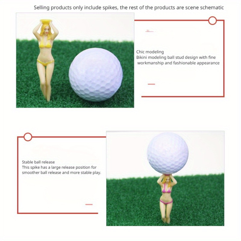 6pcs Novelty Golf Tees Golf Ball Holder, Golf Accessories