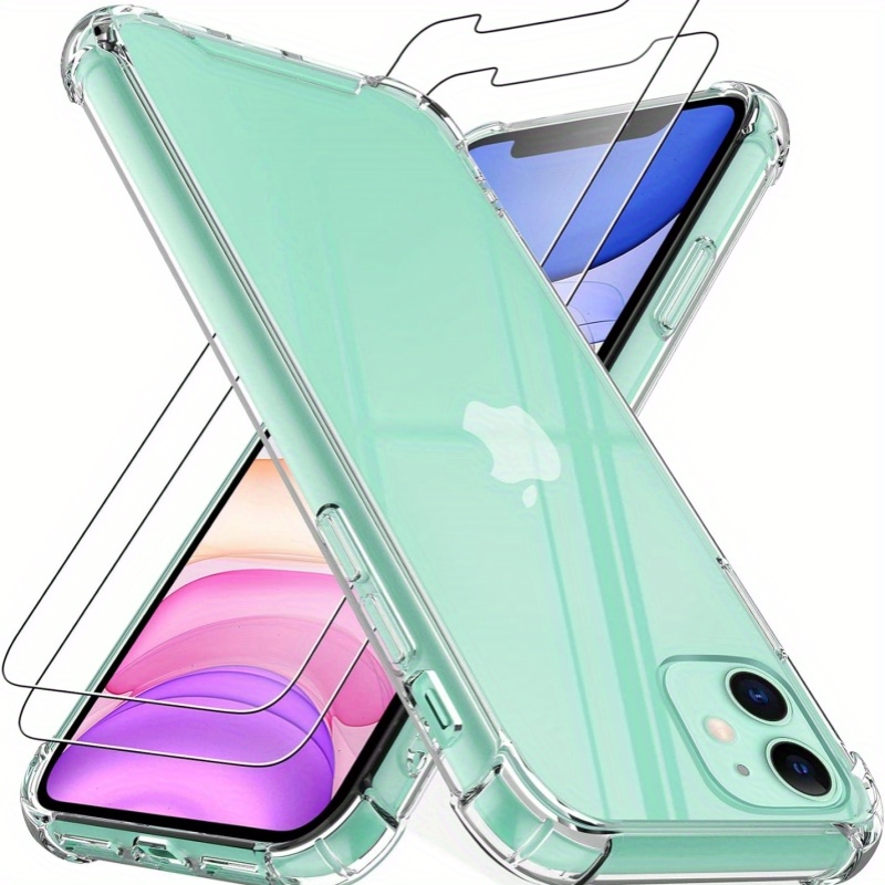  Cavie Brands Funda transparente para iPhone 11 con 2  protectores de pantalla, máxima protección de absorción de golpes, funda  transparente para iPhone 11, compatible con Apple iPhone 11 : Celulares y  Accesorios