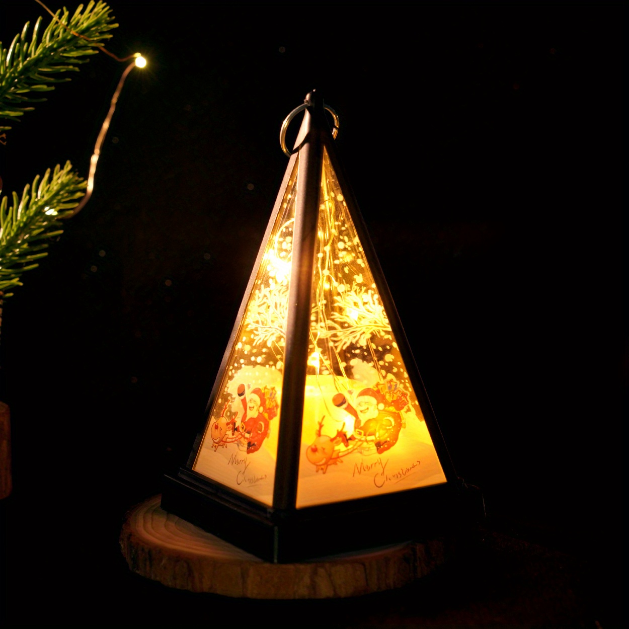 Led Pyramid Small Lantern, Hanging Night Light, Decorative