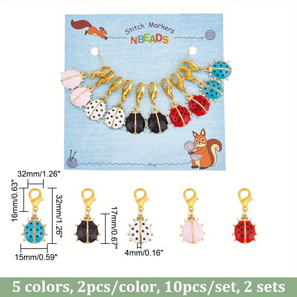 8Pcs Rainbow Heart Stitch Markers 8 Styles Enamel Alloy Crochet
