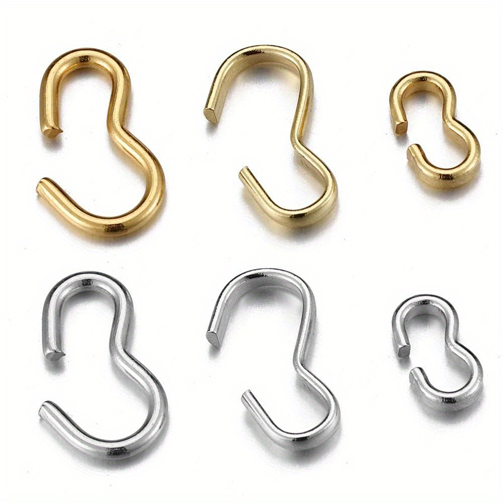 20pcs Stainless Steel Golden Color S Shape Clasps Necklace Hooks Connectors  For DIY Jewelry Making Supplies Bracelets Accessories Small Business Suppl