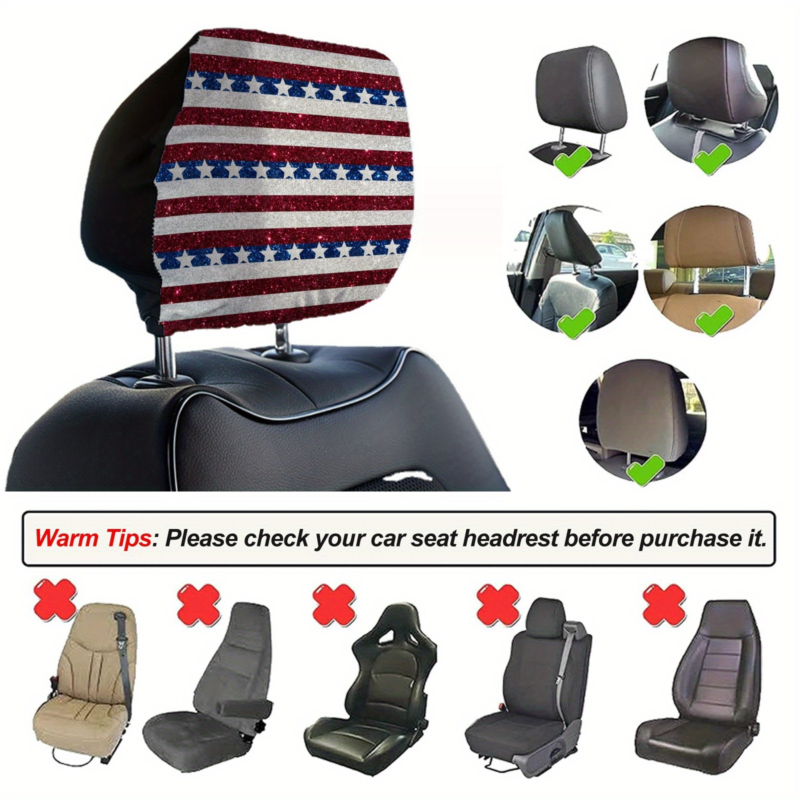 Headrest Set - Passenger Seat with Safe + Companion Driver-Seat (no Safe)  Headrest - Black Leatherette