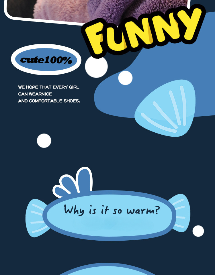 cute cartoon fish plush winter slippers funny soft sole Temu Qatar