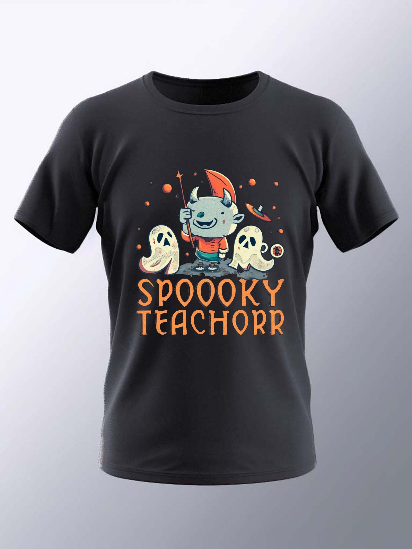 Plus Size Men's T shirt Halloween Ghost Pattern 