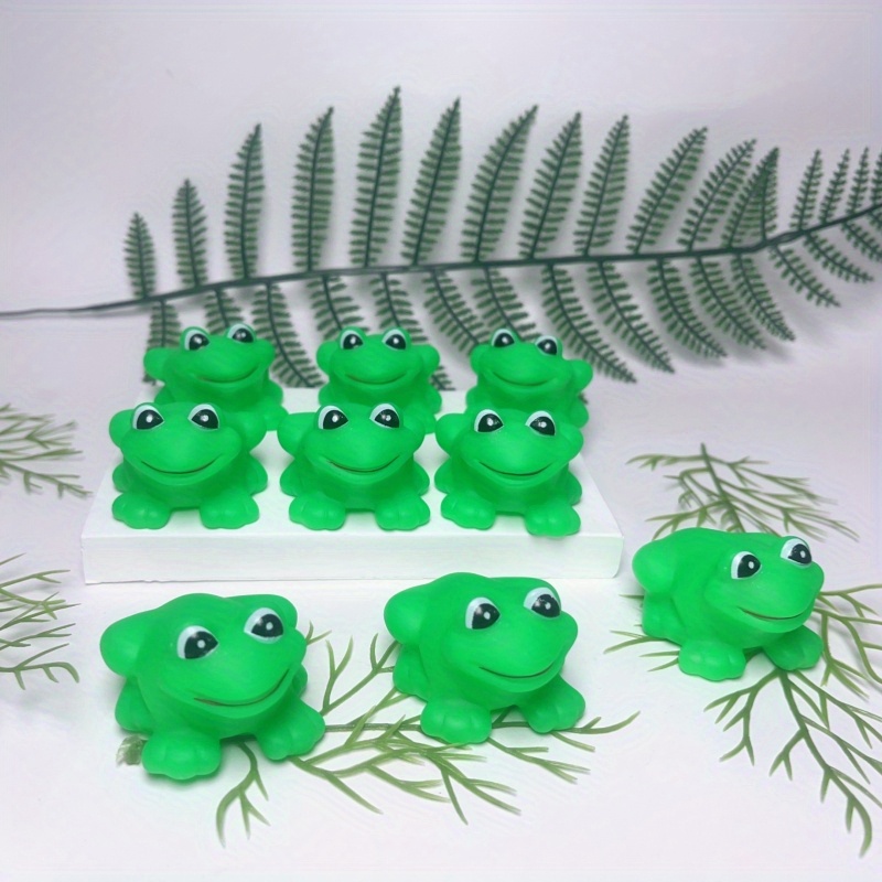 24pcs Rubber Frogs Squeak And Floating Green Frog Rubber Bath Toys, Baby  Shower Swimming Bathtub Toys, For Shower Frogs Bathtub Birthday Party  Decorat