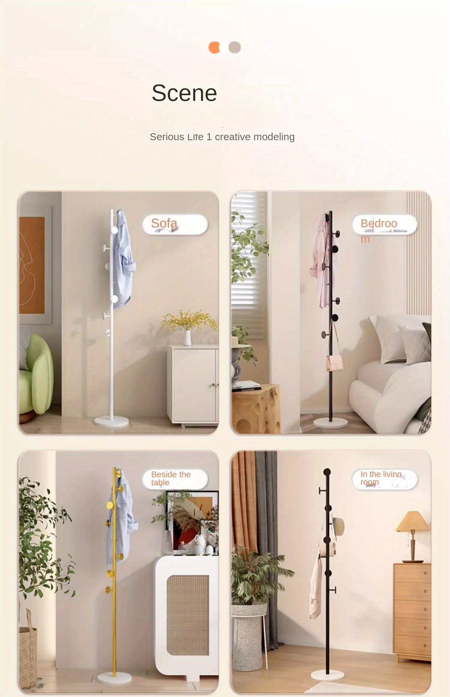 1pc simple light luxury rock plate metal hanging hanger floor hanger bedroom coat rack shelf room clothes hanger details 3