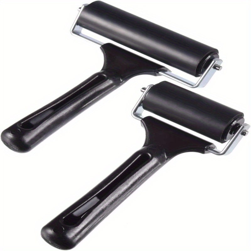 2Pcs Rubber Roller Brayer Rollers Hard Rubber 4 and 2.2 Inch for