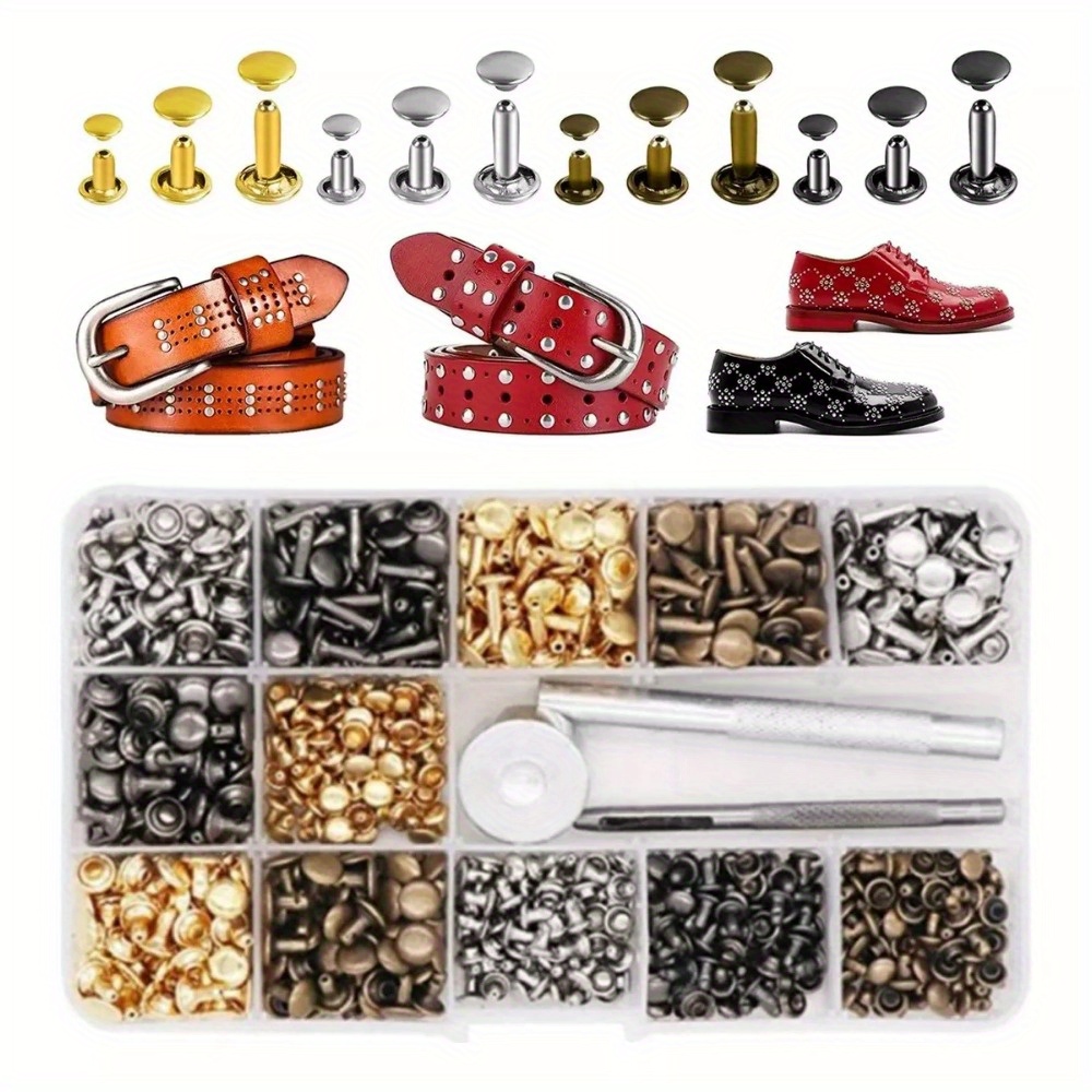 Rivets For Leather Leather Rivets 3 Sizes Leather Double - Temu