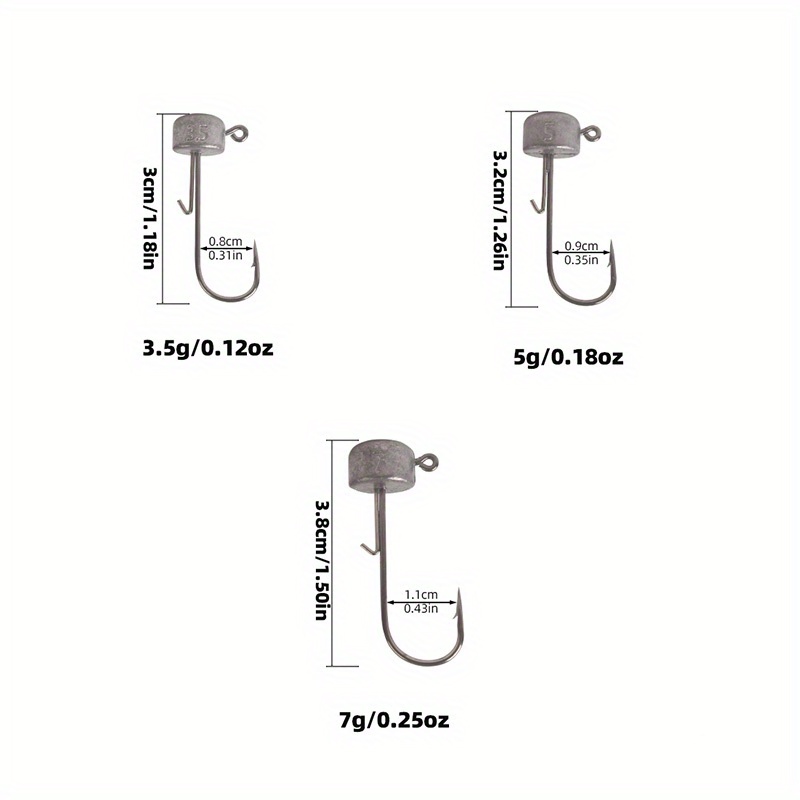 10pcs 0.12oz/0.18oz/0.25oz Ned Lead Head Hooks, Anti-hanging And  Anti-falling Hooks For Soft Bait
