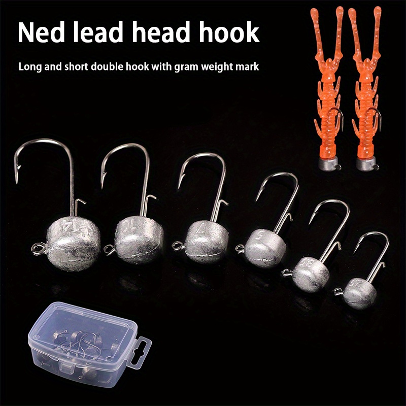 5Pcs Mushroom Head Fishing Hooks 2.5g 3.5g 5g 7g 10g 14g Jig Head Ned