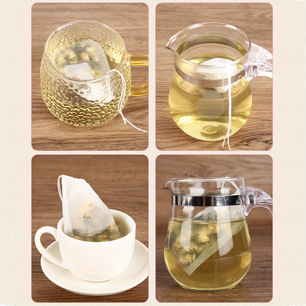 100pcs Tea Bags Non-woven Fabric Tea Filter Bags For Spice Tea Infuser With String Heal Seal Disposable Empty Tea Bags 5x7 Cm