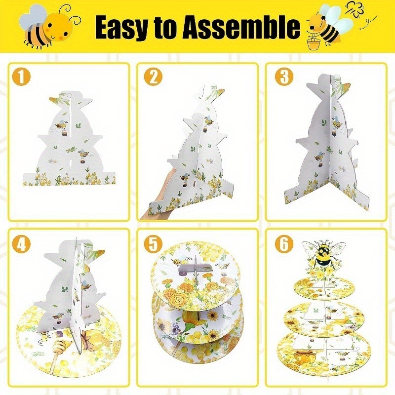 Bee Party Supplies, Cupcake Stand 3 Tier Bee Party Cake Birthday