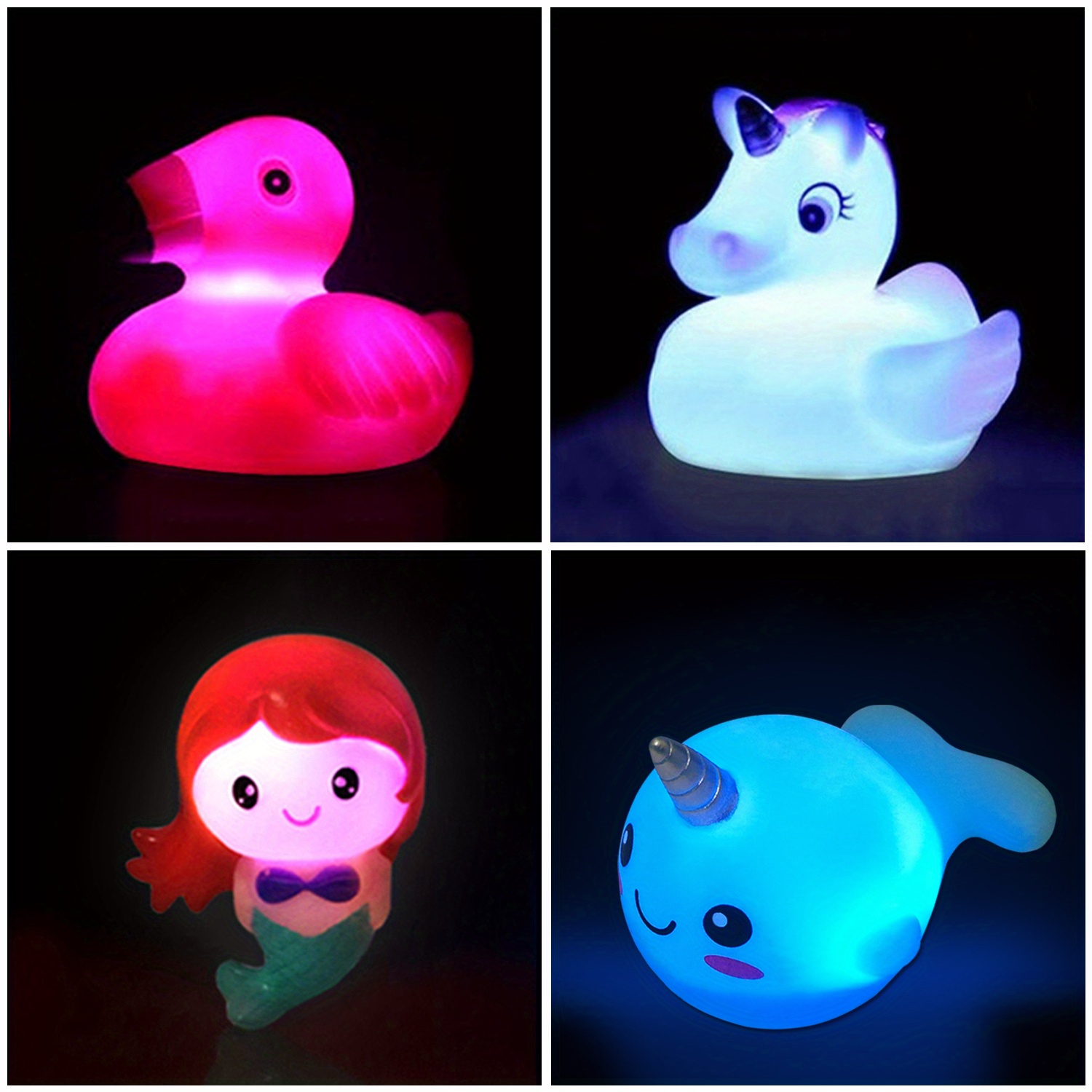 Bath Toys ( Marine Animal Toys) Light Up Floating Rubber - Temu