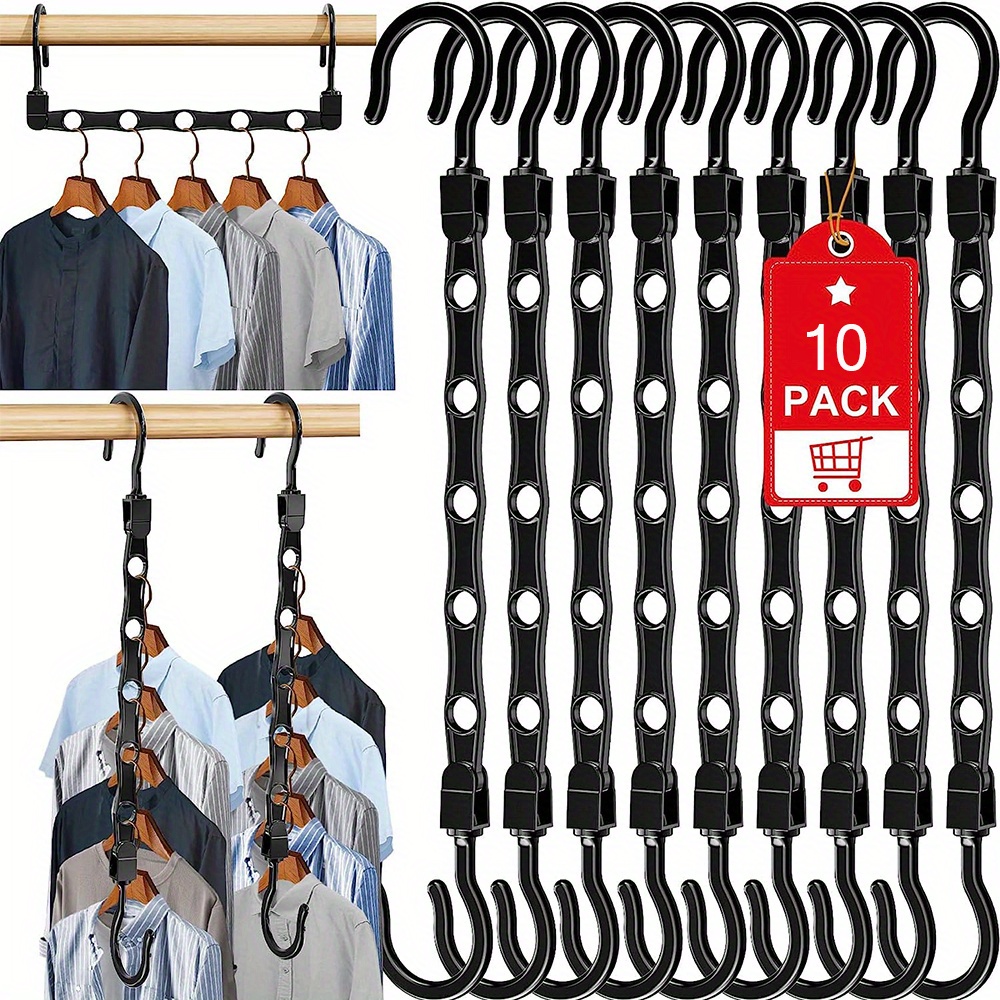 Multiple Shirt Hangers In One Space Saving Plastic 5 Pack Durable Multi