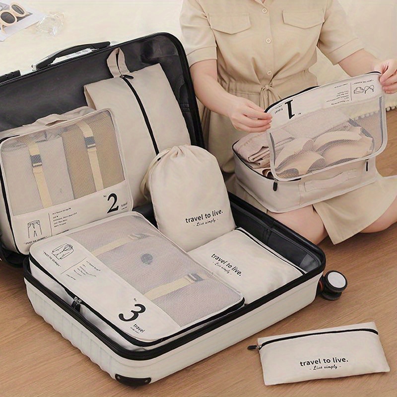 TEMU 7pcs, Packing Cubes Luggage Packing Organizers, Travel Accessories