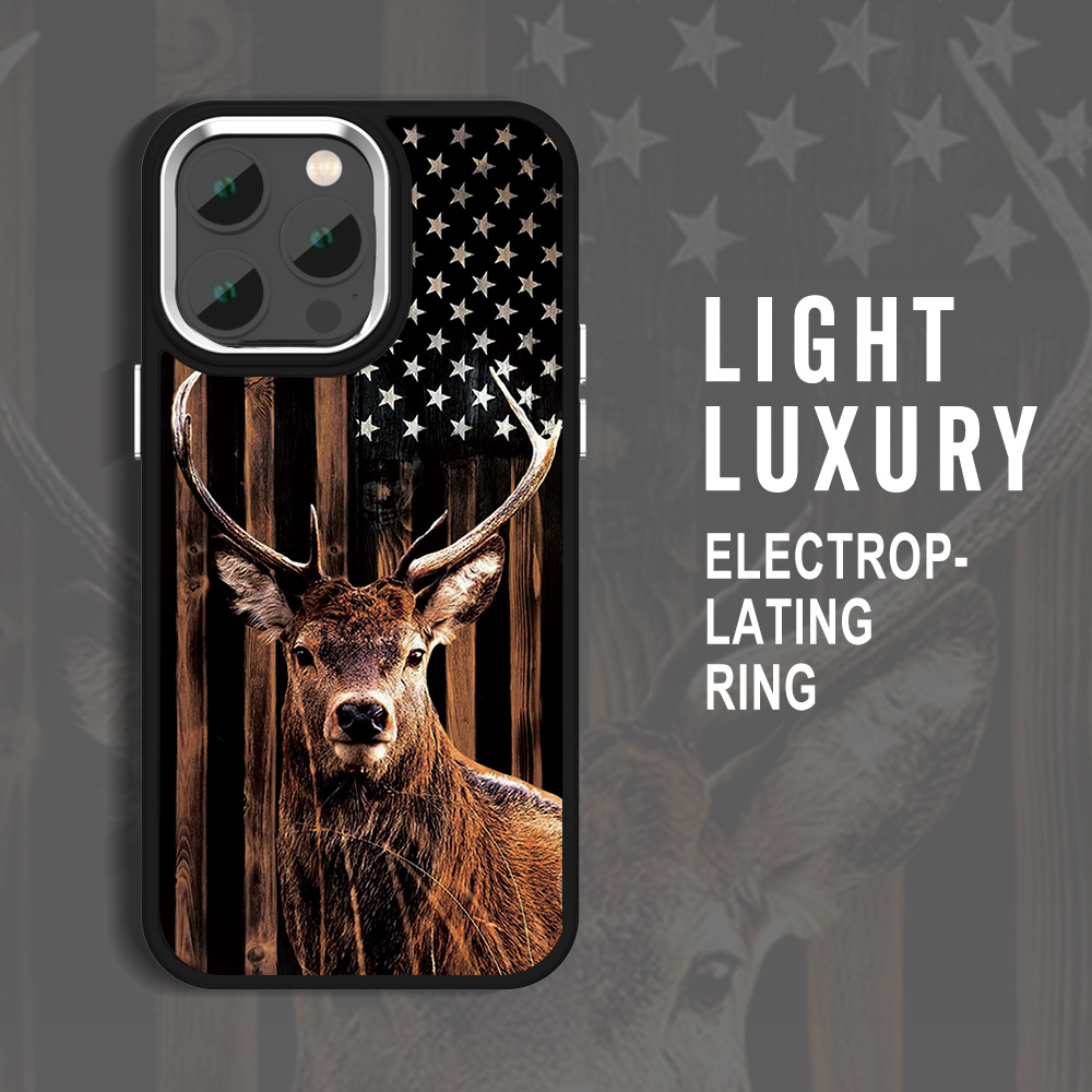 

Deer Pattern Luxury Plating Camera Protection Case Shockproof And Drop-proof Tpu Soft Rubber Protective Case White Men Women For Iphone 15 14 11 Xs Xr X 7 8 Mini Plus Se