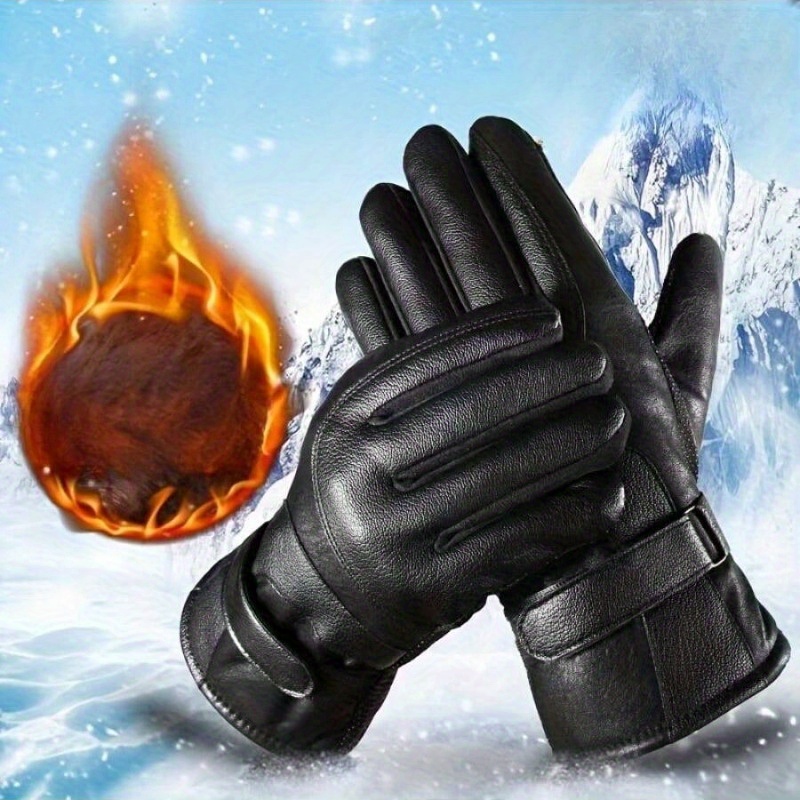 Guanti da moto in pelle pile invernale, guanti spessi per mountain bike  touch screen a dieci dita, unisex, guanti teschio caldi, adatti per il  ciclismo in montagna
