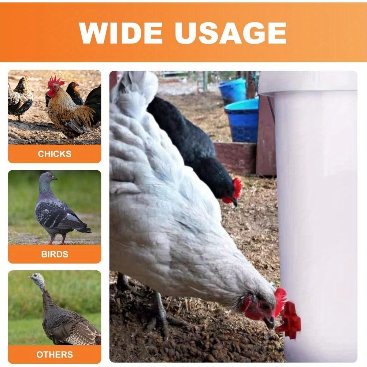 Horizontal Chicken Waterer Poultry Nipples Chicken Nipples Temu