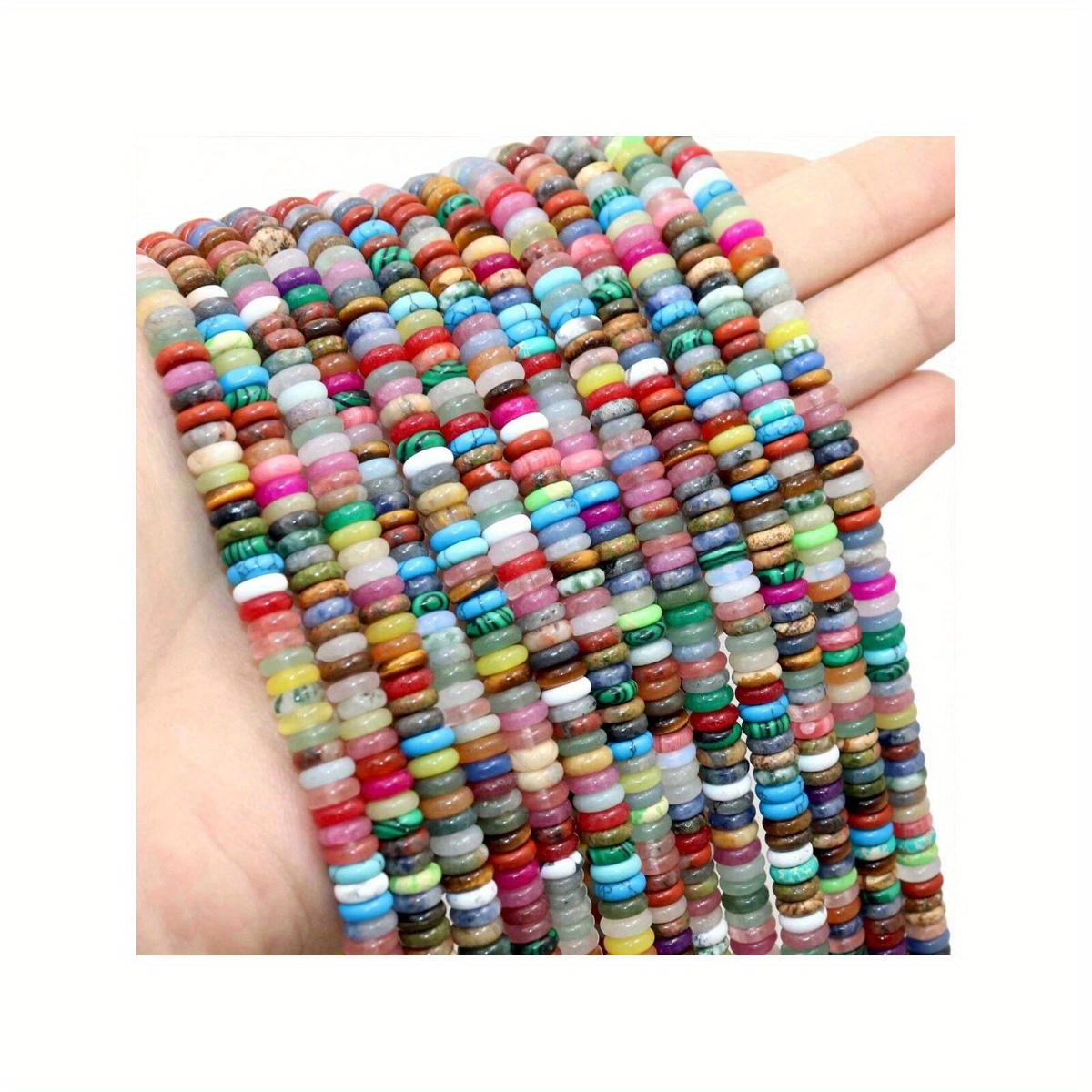 

About 170pcs 2*6mm Mixed Color Natural Stone Spacer Loose Beads For Jewelry Making Diy Special Bracelet Necklace Semi-finished Accessories