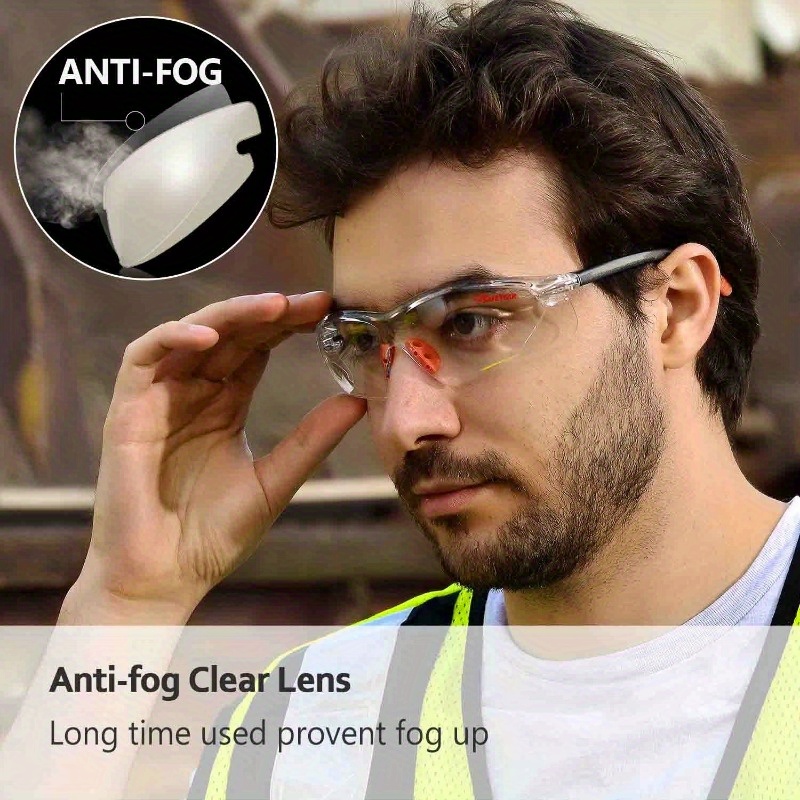 Gafas de seguridad para usar sobre gafas transparentes, antiniebla,  antisalpicaduras, arañazos, protección completa contra los rayos UV, para  el