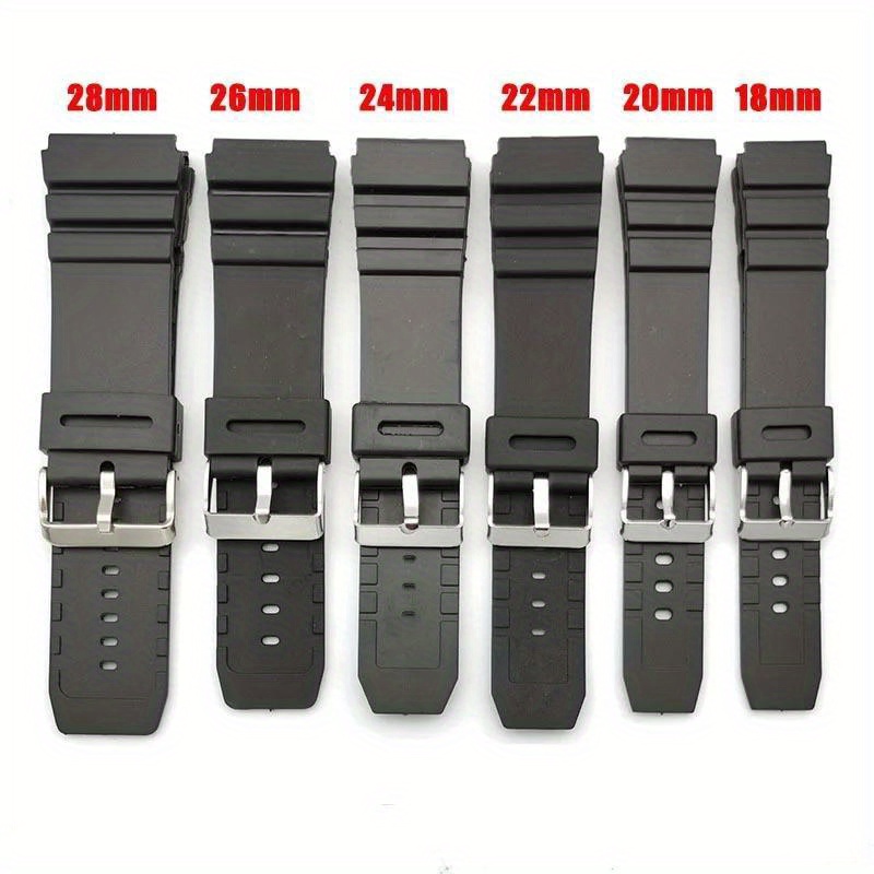 

18mm 20mm 22mm 24mm 26mm 28mm Silicone Watch Strap For Casio G Shock, Electronic Watch Wristband, Black Sports Watchband Bracelets