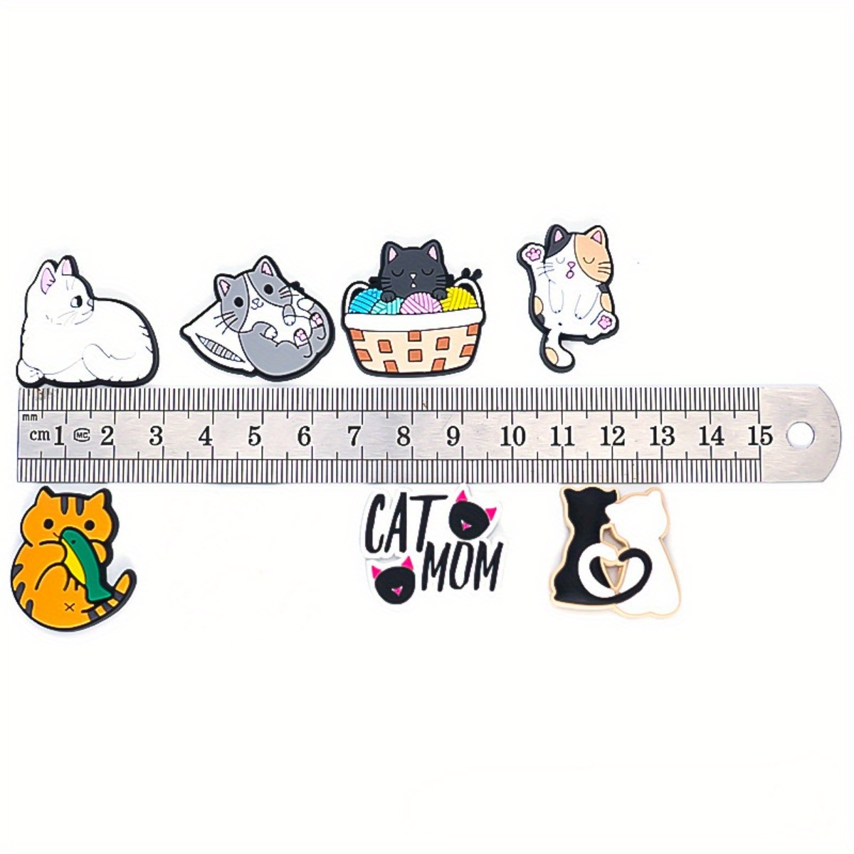 10pcs Cute Cats Shoe Charms For Croc Orange Cat Shoe Clips