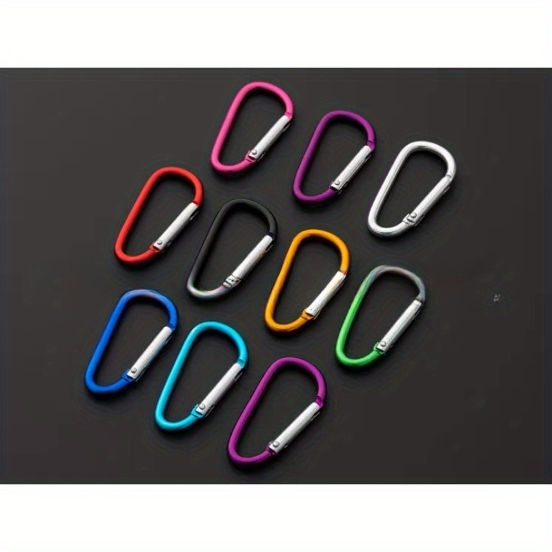 5pcs Aluminum D Ring Buckle Metal Spring Hook For Camping Hiking