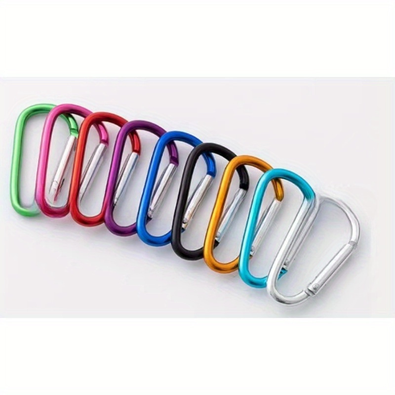 5pcs, D-Shaped Buckle Keychain Clip, Spring Snap Hook Key Chain Keyring for Camping, Hiking and Travel,Temu