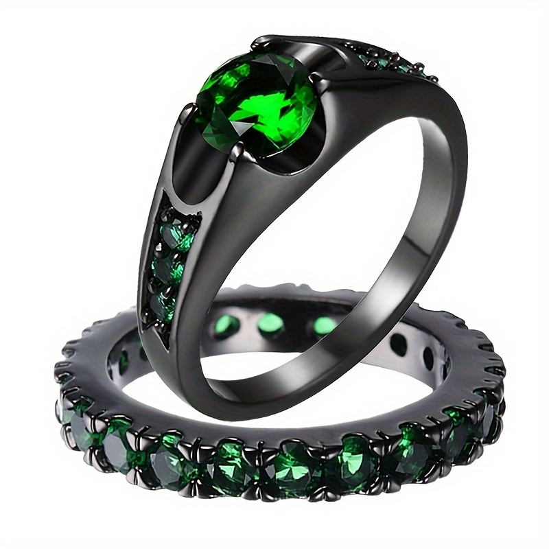 Fashionable Romantic Ring Versatile Irregular Green Cubic - Temu