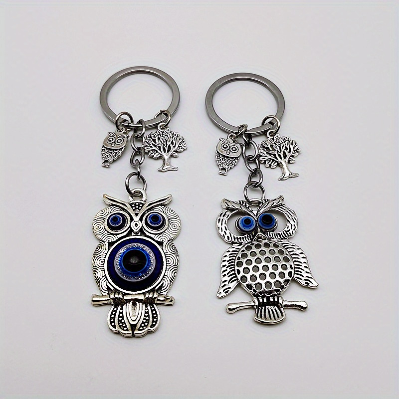 Puffball Owl Faux Fur Pom Pom Keychain Handbag Purse Jewellry Holder  Keyring Backpack Pendants