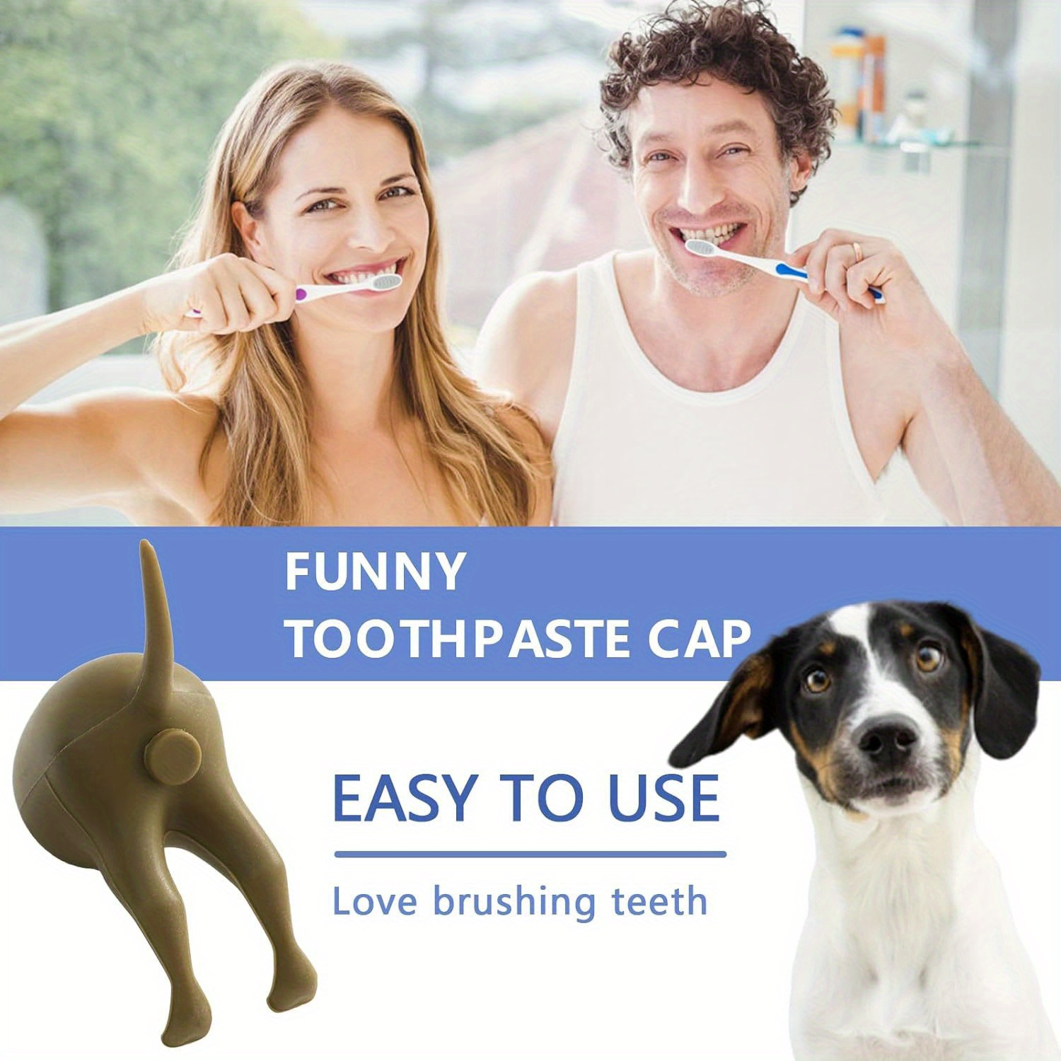 Poop Dog Butt Toothpaste Caps - Toothpaste Salve Holder - Prank Gag Gift