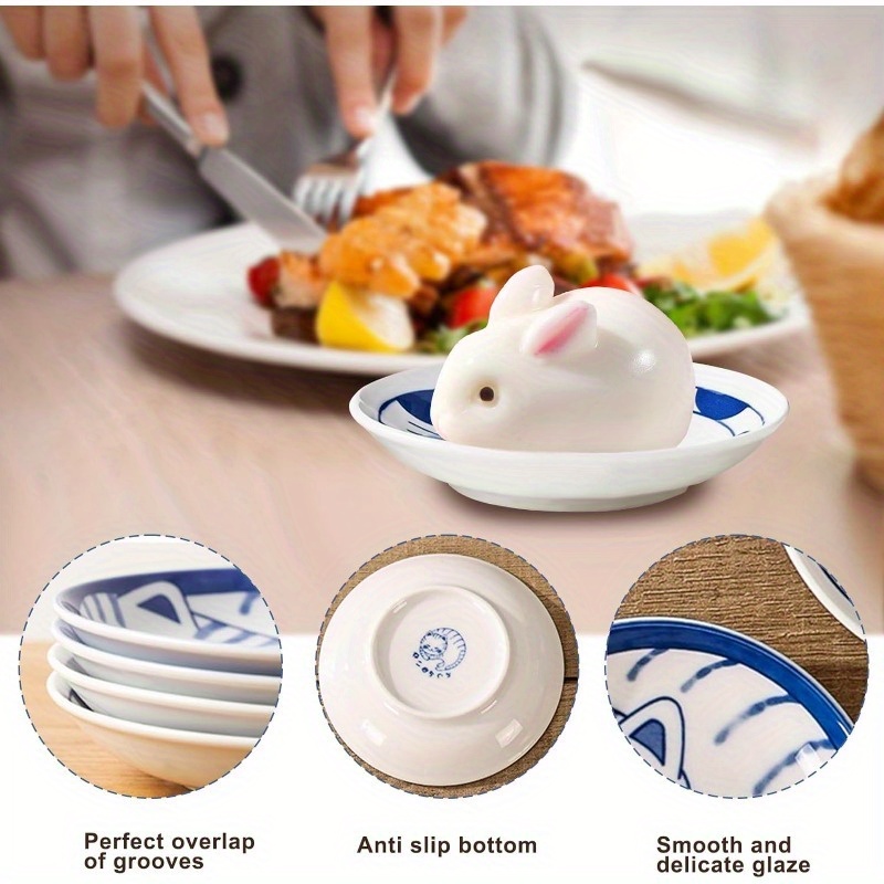 Japanese Sushi Set Porcelain Sushi Plates Soy Sauce Dipping Bowls