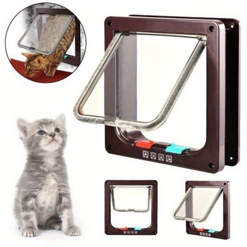 Puerta para gatos para mosquitera Fácil de instalar Freedom of Cat Puerta  para mosquitos con cerradura para perros y gatos pequeños/medianos