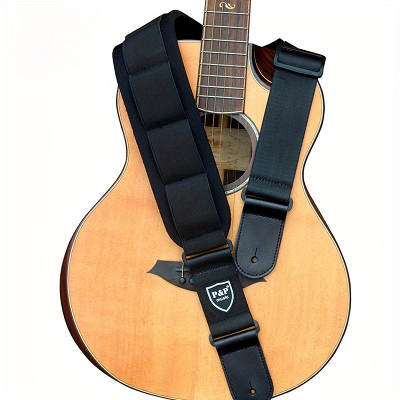 Correa Guitarra ajustable cuero color negro, Empresas CTM